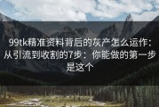 99tk精准资料背后的灰产怎么运作：从引流到收割的7步：你能做的第一步是这个